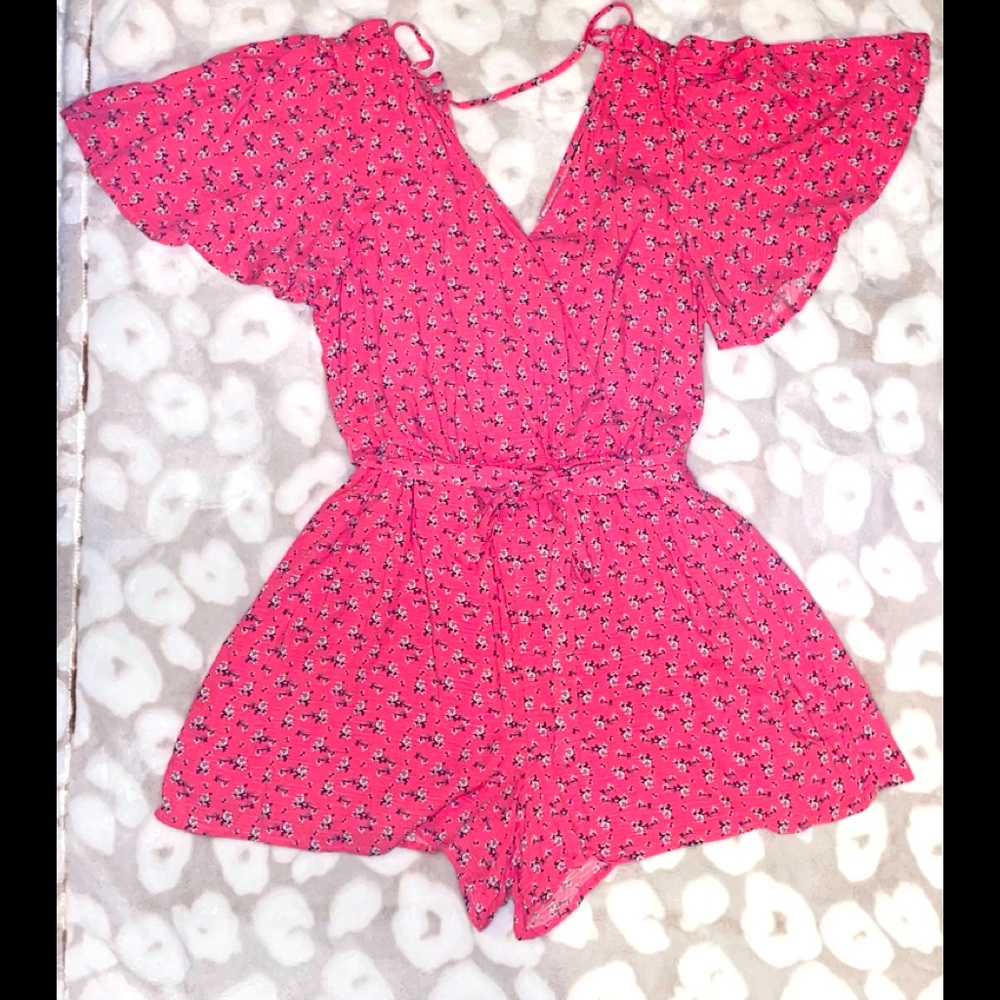 Pink Floral Romper